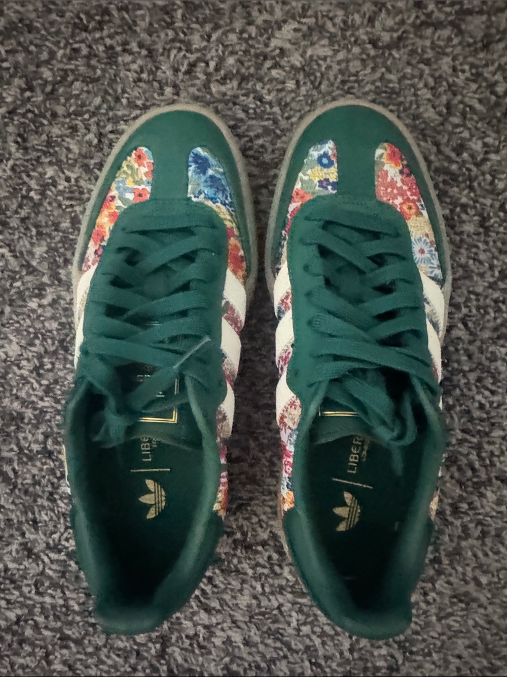 adidas Women's Green Floral Platform Sneakers - Picture 4 of 4
